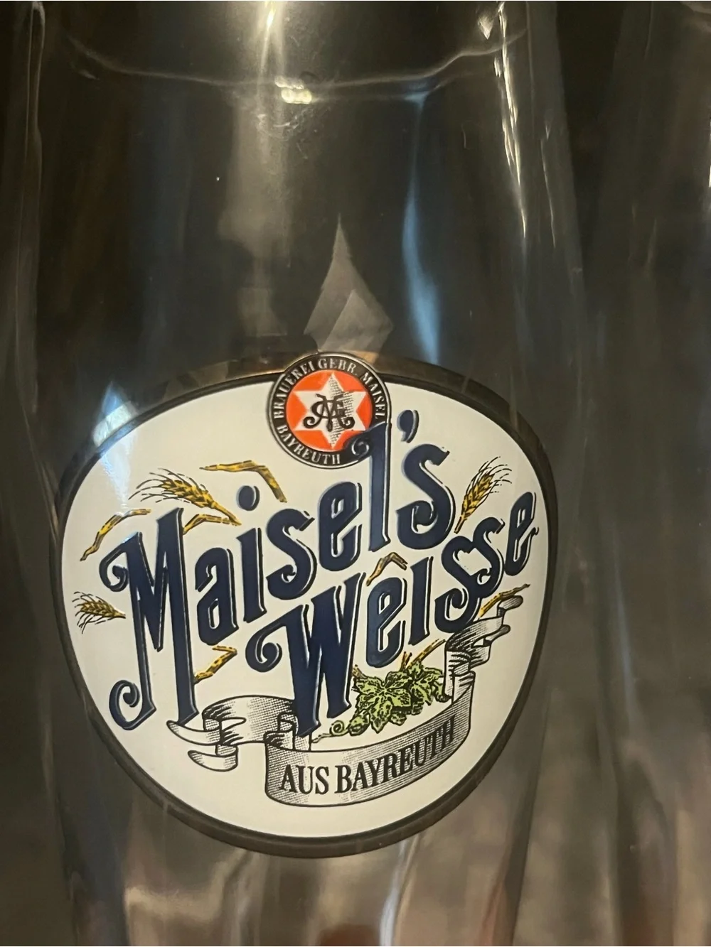 Maisels Weisse Beer Glass 0.5 L Weizen Tall German Logo Etched Pub Barware Pair